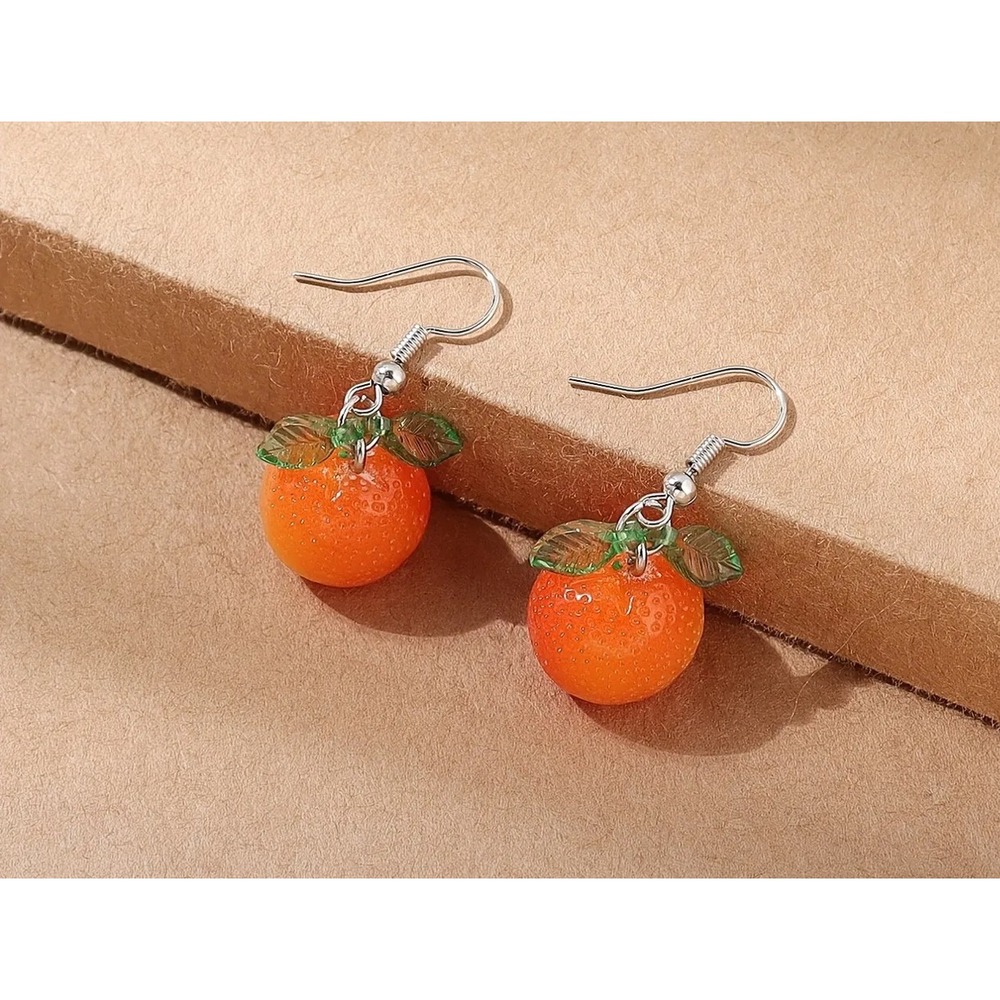 Orange Fruit Dangle Cute Earrings Fun‎ Jewelry